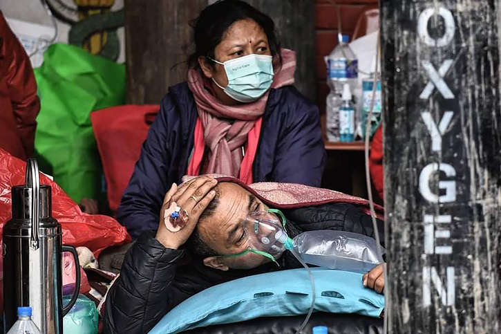Sauerstoffversorgung von Covid-Patienten in Nepal.