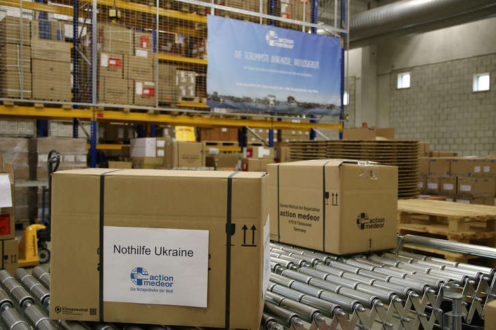Seit Beginn des Krieges liefert action medeor medizinische Hilfsgüter vom Niederrhein in die Ukraine.