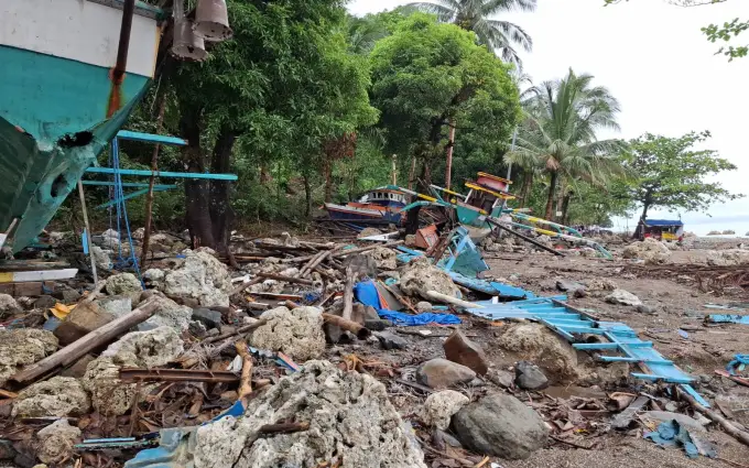 A devastated beach.
